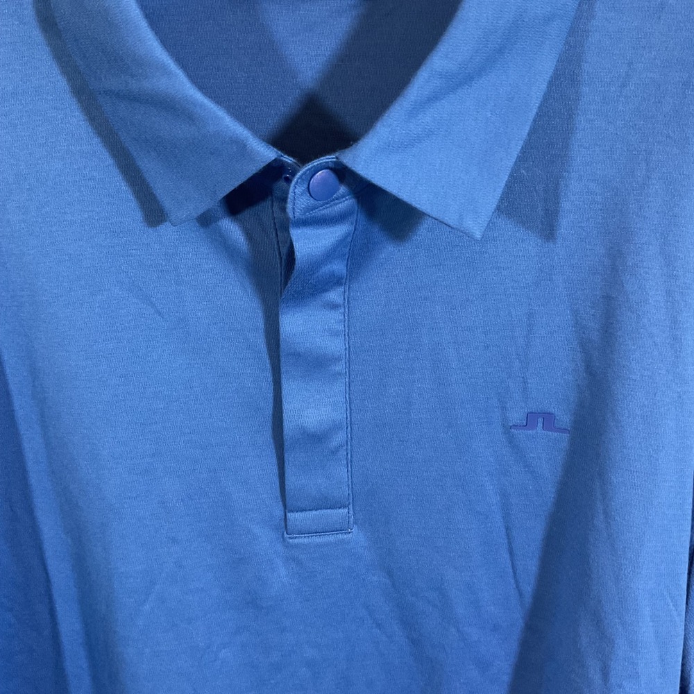 J.Lindeberg Perry Long Sleeve Golf Polo Shirt Mens XXL Regular Fit Blue Preppy - Picture 4 of 12